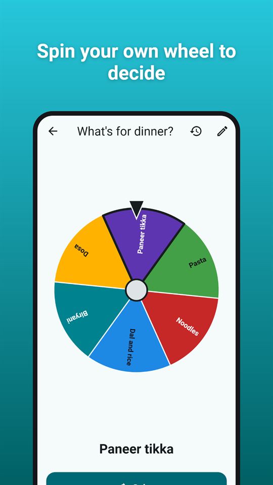 Choosy Wheel: Spin your own wheel to decide