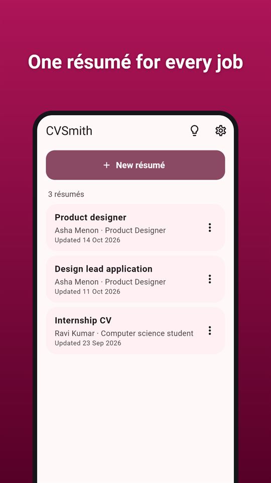 CVSmith: One résumé for every job