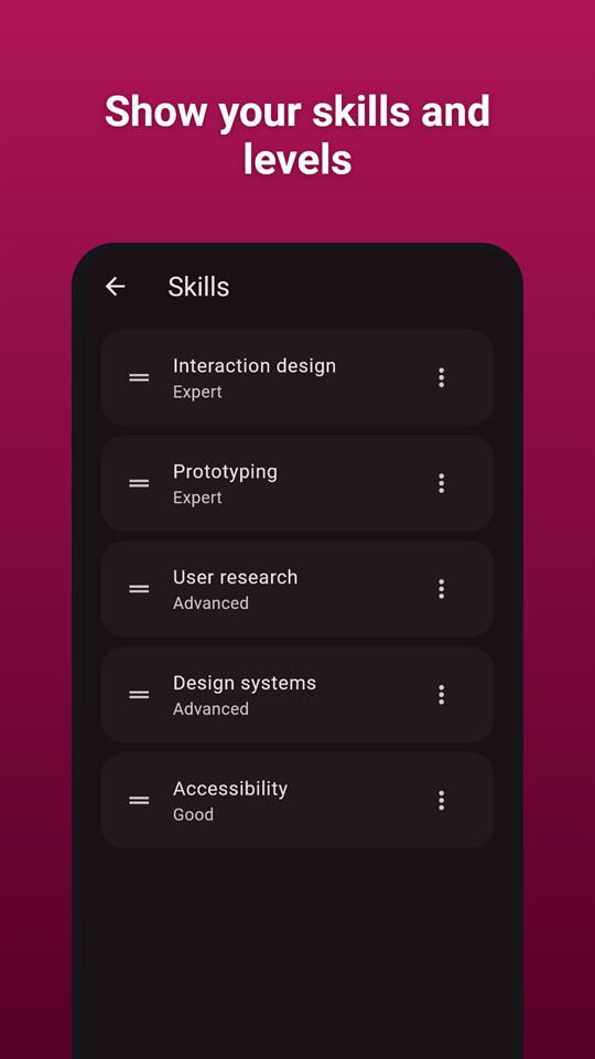 CVSmith: Show your skills and levels