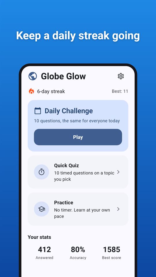 Globe Glow: Keep a daily streak going
