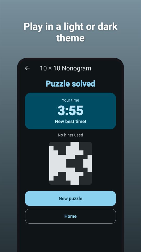 Grid Logic: Play in a light or dark theme