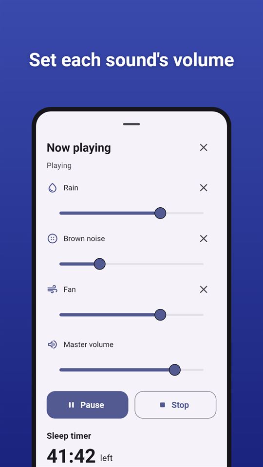 Hush Sounds: Set each sound's volume