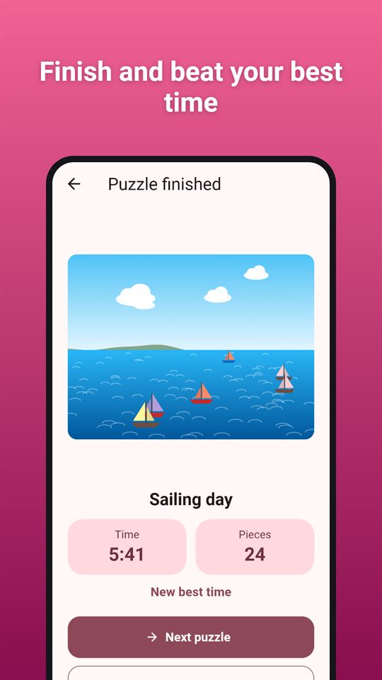 Jigsaw Glow: Finish and beat your best time