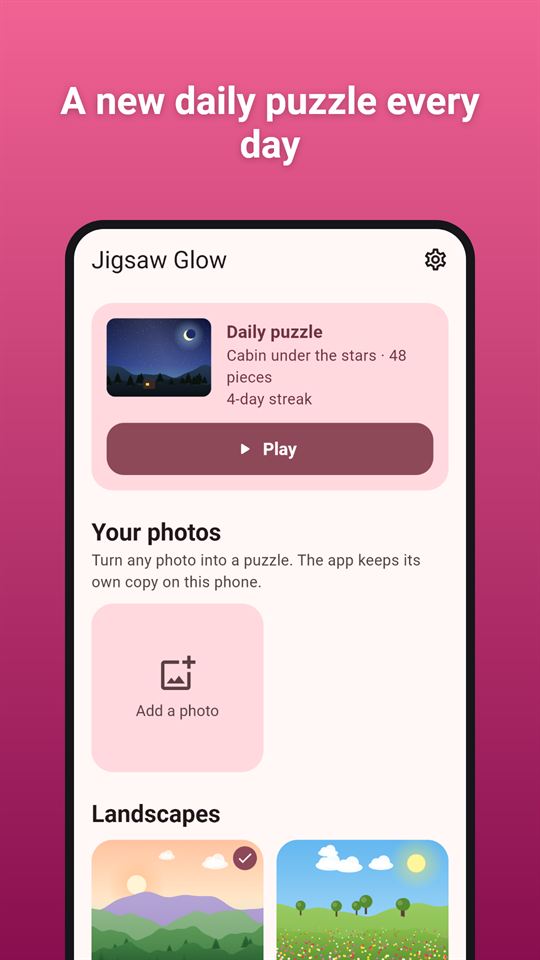 Jigsaw Glow: A new daily puzzle every day