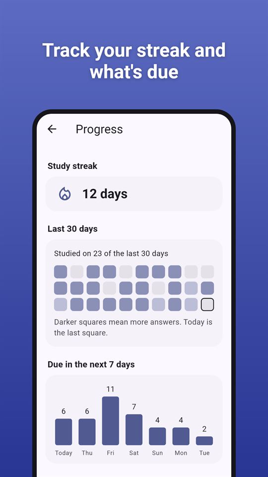 Recall Cards: Track your streak and what's due