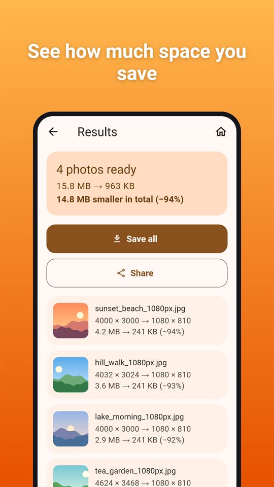 Resize Glow: See how much space you save