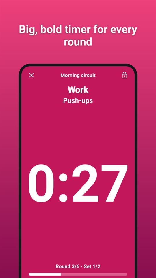 Sweat Rounds: Big, bold timer for every round