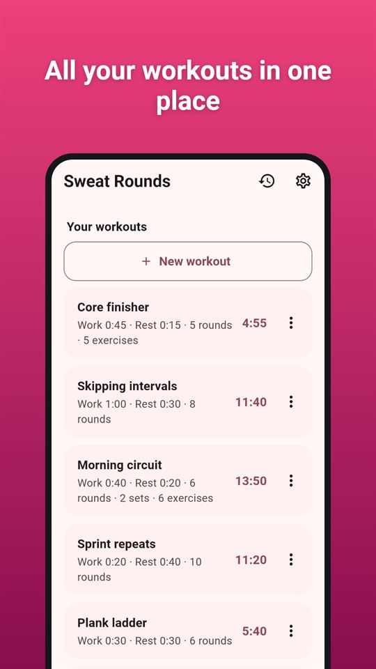 Sweat Rounds: All your workouts in one place