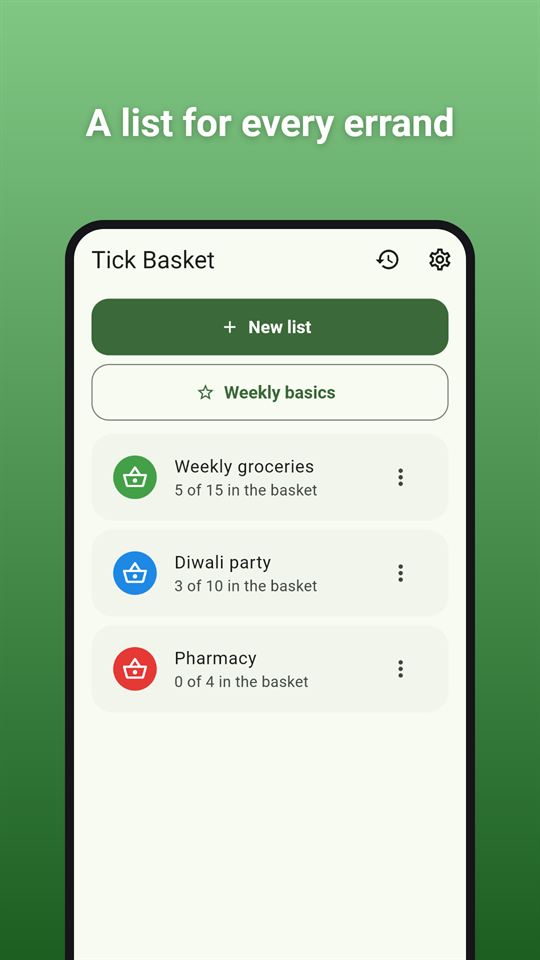 Tick Basket: A list for every errand