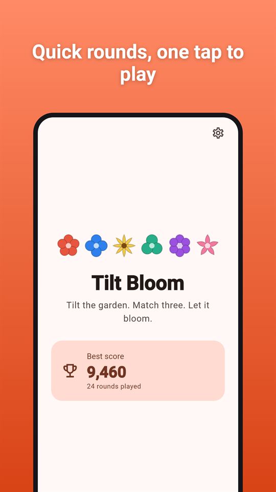 Tilt Bloom: Quick rounds, one tap to play