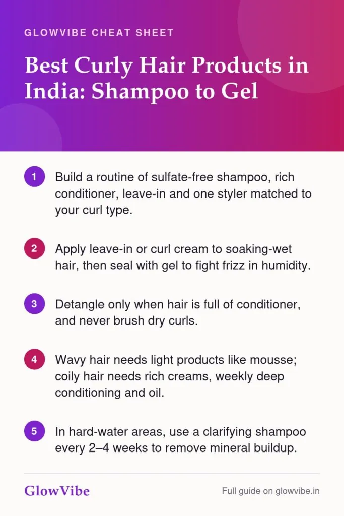 Best Curly Hair Products in India: Shampoo to Gel: key points cheat sheet