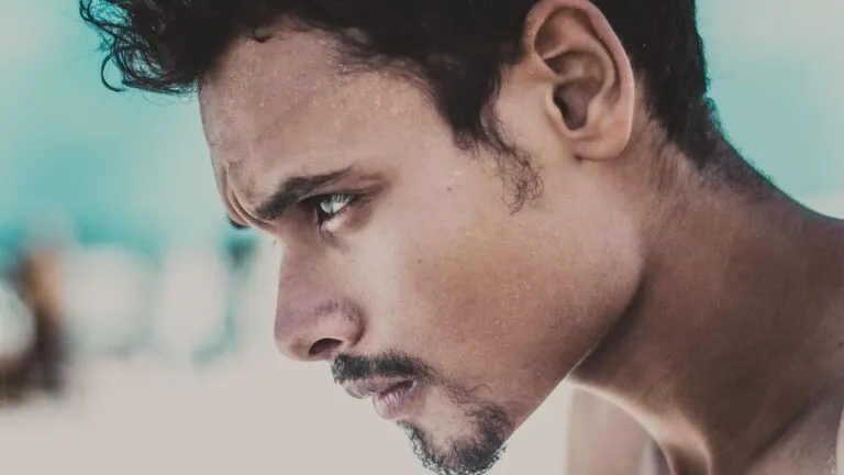 Side profile of a man showing his jawline