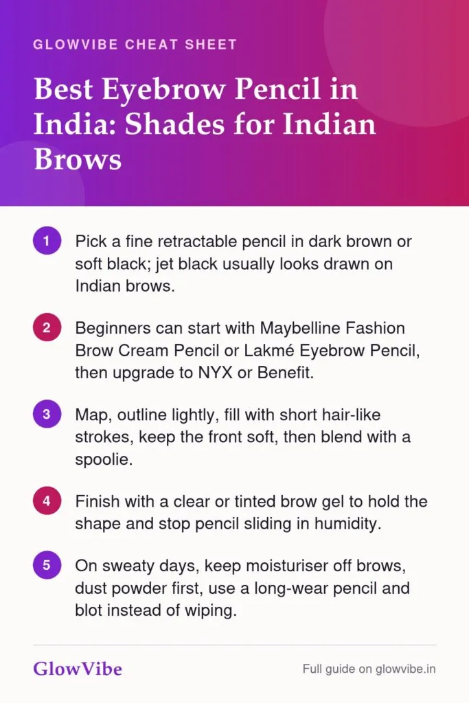 Best Eyebrow Pencil in India: Shades for Indian Brows: key points cheat sheet